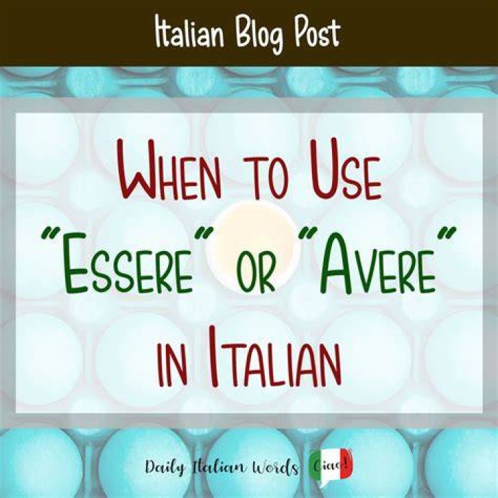 How do you use essere and avere?