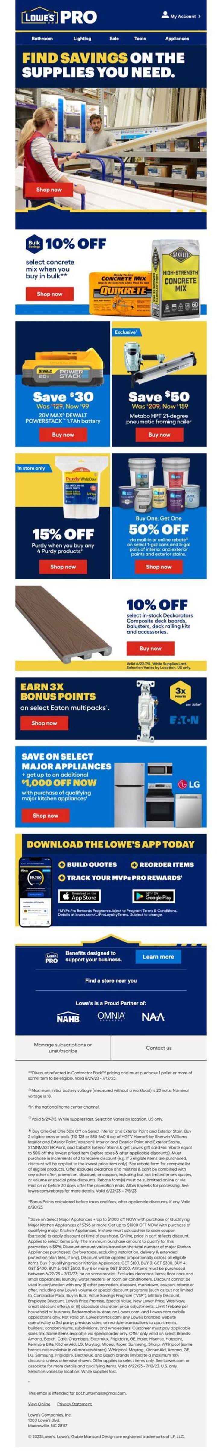 How long do you have to pick up a Lowes online order?
