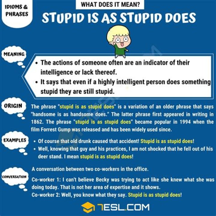 Stupid Is as Stupid Does: Meaning, Origin, and Cultural Impact