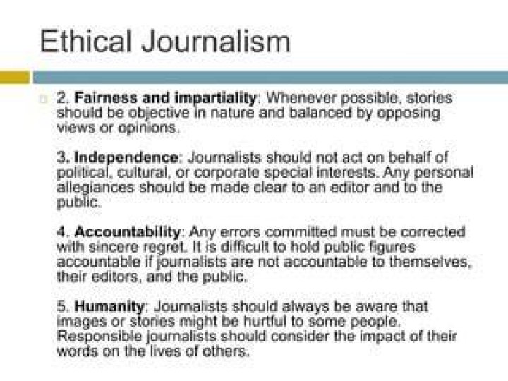 What are the principles of objective journalism?