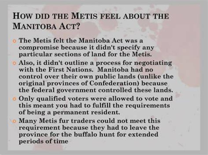 What did the Manitoba Act do for the Metis?