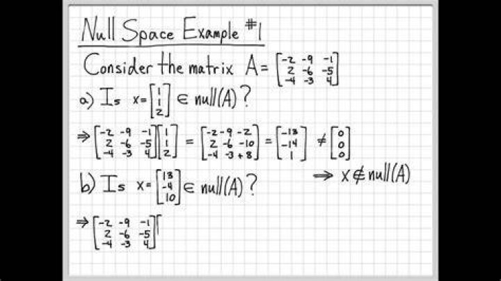 What is a null space in linear algebra?