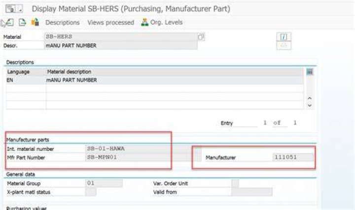 What is MPN number in SAP?
