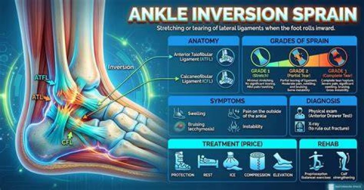 What structures are involved in an ankle sprain?